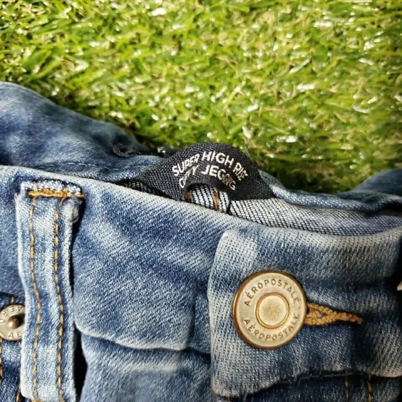 Aeropostale High Waisted Ankle Jeggings Womens Size 6 Short Blue Mid Rise Denim - Picture 6 of 10